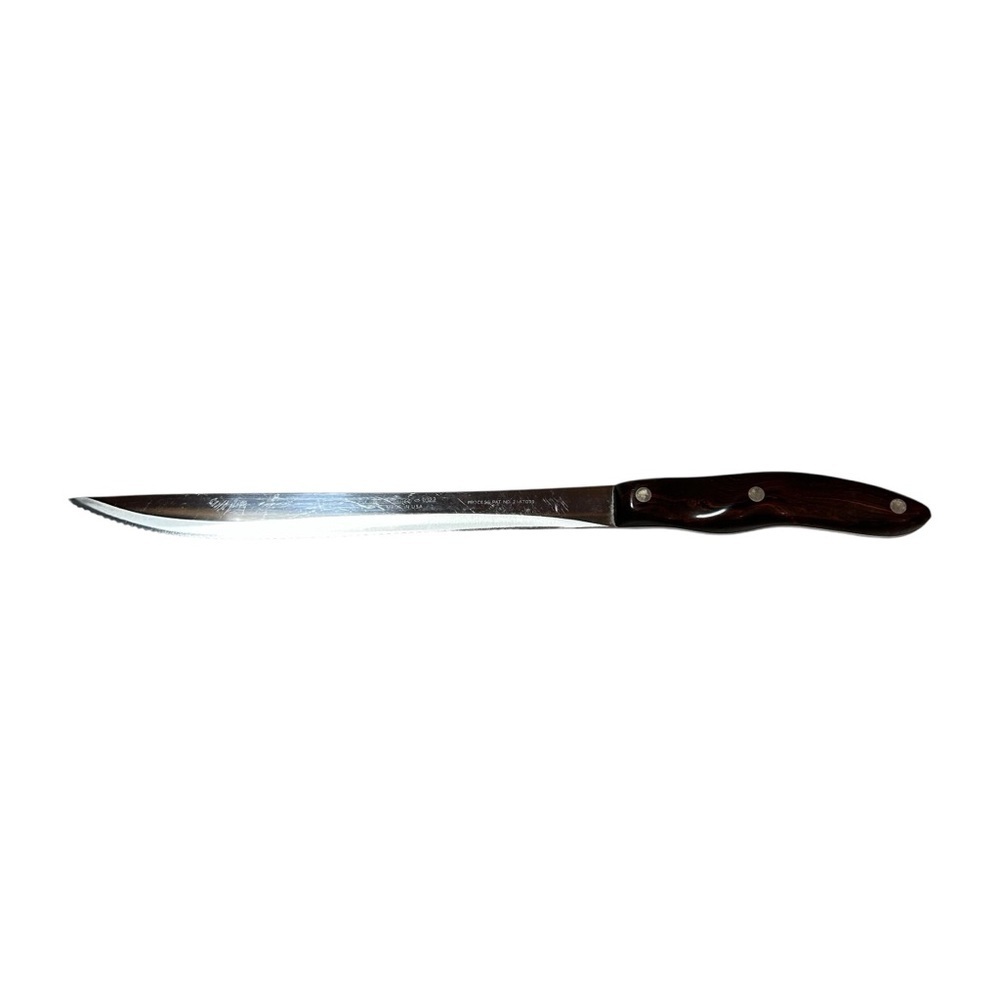 Cutco Silver Serrated Knife brown
